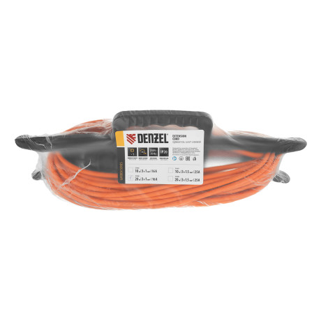Удлинитель-шнур силовой Garden Series, ПВС, 20м, 1 розетка 3 x 1 мм, Denzel