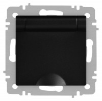 ЭРА Intro Accent мех. роз. СУ 1 мест. (земля, крышка), 16А 250В, антрацит 6-203-05