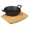 SATOSHI Сковорода мини на подставке из бамбука чугун, круглая, 18см, индукция