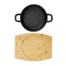 SATOSHI Сковорода мини на подставке из бамбука чугун, круглая, 18см, индукция