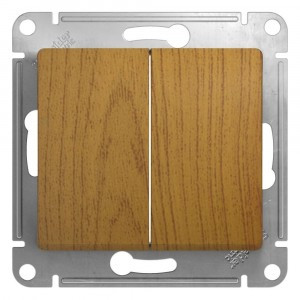 Systeme Electric GLOSSA мех. выкл. (перекл. проходной) СУ 2 кл. темный дуб (пл.осн.) GSL000565 (2!)