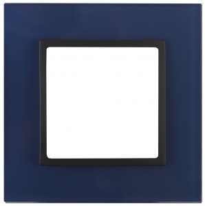 ЭРА 14 Elegance рамка СУ 1 мест.стекло, синий+антр 14-5101-29 5176
