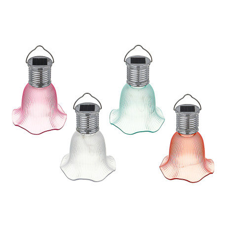 INBLOOM Фонарь подвесной на солн батарее Цветок 9.5х8см, 4LED, шампань, 1.2V 40mAh Ni-MH, пластик