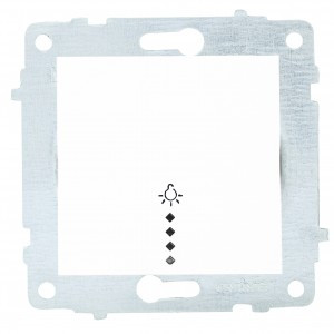 OVIVO мех. выкл. СУ 1 кл. 10А (кнопочный, инд.) белый (ко всем рамкам) 600-000201-206