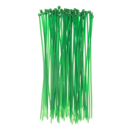 Хомуты, 250 x 3.6 мм, пластиковые, зеленые, 100 шт Сибртех