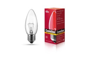Camelion B E27 40W свеча прозрачная 40/B/CL/E27