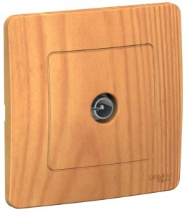 Systeme Electric BLANCA роз. TV СУ 1 мест. ясень (пл.осн., окон., RG6, 1dB) BLNTS000015 (5!)