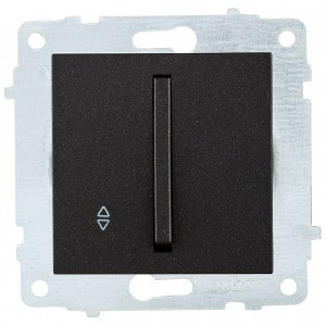 OVIVO мех. выкл. СУ 1 кл. 10А(узкая клавиша, проходной)черн металлик (ко всем рамкам) 610-000217-209