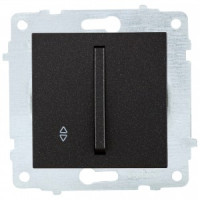 OVIVO мех. выкл. СУ 1 кл. 10А(узкая клавиша, проходной)черн металлик (ко всем рамкам) 610-000217-209