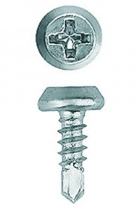 Саморезы ЗУБР со сверлом оцинк., д/ крепления лист. металла до 2мм, полуцилиндр. головка, 3.8