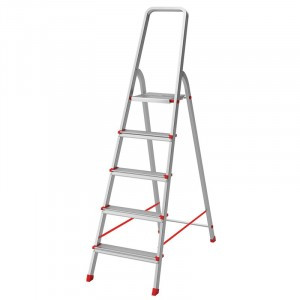 Стремянка 6 ступеней алюминиевая h1=124см/h2раб.= 330см, раб.нагрузка до 150 кг REXANT 12-5043