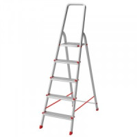 Стремянка 6 ступеней алюминиевая h1=124см/h2раб.= 330см, раб.нагрузка до 150 кг REXANT 12-5043