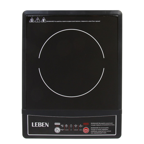 Плитка индукционная тм LEBEN одноконфорочная 1500Вт, LED дисплей, защита от перегрева, чёрная