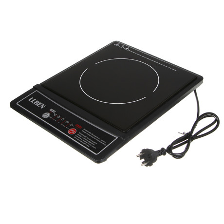 Плитка индукционная тм LEBEN одноконфорочная 1500Вт, LED дисплей, защита от перегрева, чёрная