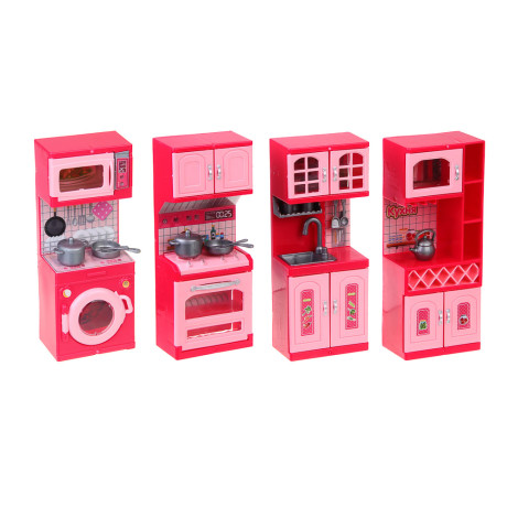 ИГРОЛЕНД Мебель для кукол, кухня с акс., ABS, PP, 11,1х5,3х23,6 см, 4 вида
