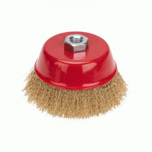 KRANZ Щетка чашечная для УШМ, витая латунированная проволока, 125мм, М14 KR-91-1210