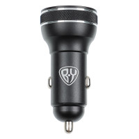 BY Зарядное устройство с дисплеем и подсветкой 12/24 В, 48 Вт QC, PD, PPS, Type-c/USB-A, алюминий