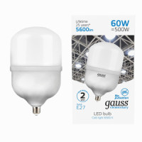 Gauss Elementary лампа высокомощн. T160 E27 60W(5600lm) 6500K 6K 276х161 матовая пластик/алюм. 63236