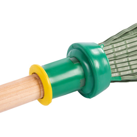 Метла полипропиленовая, 215 х 280 х 1505 мм, круглая, деревянный черенок, Сибртех