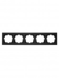 Lezard VESNA рамка СУ 5 мест. (горизонт) черный бархат 742-4200-150