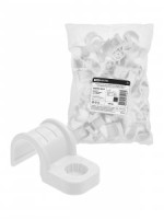 TDM скоба крепежная д/трубы 20 мм односторон д/прям монтажа (уп 50 шт, цена за шт) белая SQ0405-6012