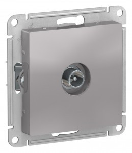 Systeme Electric AtlasDesign мех. роз. TV СУ 1 мест. алюм. (пл.осн., прох. RG6, 4dB) ATN000392 (10!)