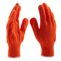 Перчатки трикотажные, акрил, оранжевый, оверлок Сибртех