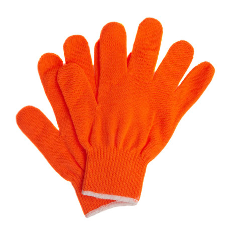 Перчатки трикотажные, акрил, оранжевый, оверлок Сибртех