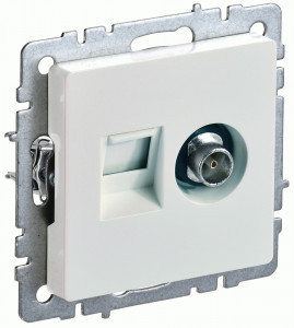 IEK BRITE мех. роз. СУ TV+RJ45 кат.5E РТВ/РК12-БрЖ жемч. BR-AK20-1-K36