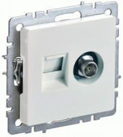 IEK BRITE мех. роз. СУ TV+RJ45 кат.5E РТВ/РК12-БрЖ жемч. BR-AK20-1-K36