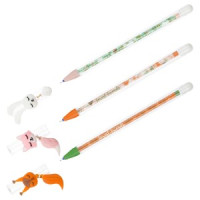 Ручка гелевая стираемая MESHU "Lovely animals" синяя, 0,5мм, корпус ассорти, с топпером Арт.362471