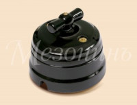 МЕЗОНИНЪ выкл. ОУ поворот. 4 положения с рамкой, черный, фарфор GE70401-05