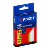 РОКОТ Стержни клеевые 20шт, 7,2x100мм, цветные, набор на блистере