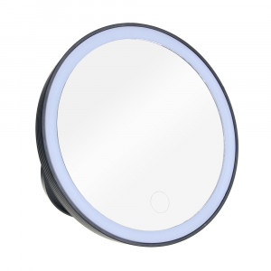ЮниLook Зеркало с LED-подсветкой, 4xAAA, USB-провод, пластик, стекло, d15см
