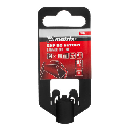 Бур по бетону, 24 х 400 мм, SDS Plus Matrix