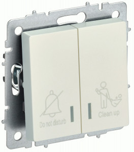 IEK BRITE мех. выкл. СУ 2 кл. 10А (инд. для отелей) ВС10-2-9-БрЖ жемчуг BR-V20-2-10-K36