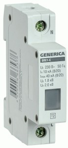 IEK Generica Ограничитель имп. перенапр. ОПС1-C 1Р 10/40кА 230В MOP20-1-C-G