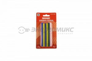 Клеевой стержень d=7мм L=100мм  Цветной  (12шт/уп)  BL  REXANT, 09-1020