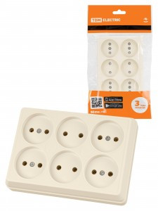 TDM Ладога роз. ОУ 6 мест. 10А IP20 сл.кость SQ1801-0244