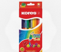 Карандаши цветные 24цв 12шт 3-гран,двустор с точилкой  93212. Kores 128906