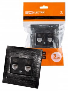 TDM Лама роз. СУ RJ11 2 мест. Телефонная старинное серебро SQ1815-0659