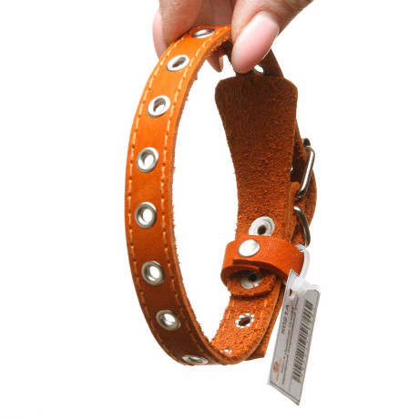 Ошейник кожаный одинарный безразмерный ширина 15 мм 35 см