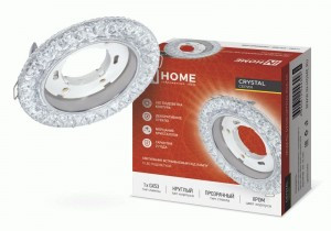 ASD/InHome св-к встр. GX53R-crystal R32L-CC с подсветкой 4К под GX53 Прозрачный/Хром