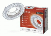 ASD/InHome св-к встр. GX53R-crystal R32L-CC с подсветкой 4К под GX53 Прозрачный/Хром