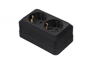 ASD/InHome BOLLETO роз. ОУ 2 мест. 16А черн. (земля, керамика) 7128B