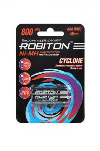Ак-р Robiton Cyclone One RTU R03 800mAh 800MH предзараж BL2, 15585