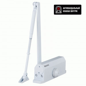 Доводчик дверной БУЛАТ ARCTIC ДД 504/5 A-W (80-150 кг) белый, морозостойкий (10)