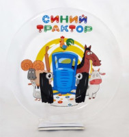 Тарелка Синий трактор 19,5см стекло (кратность 12шт!!!) МФК СТТ195-1