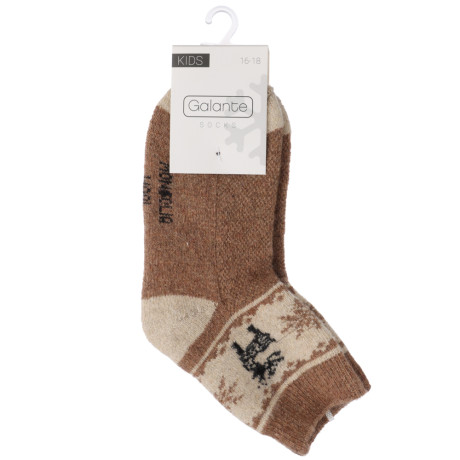 GALANTE Носки детские из монгольской шерсти, 47% овечья шерсть, 23% п/а, 25% п/э, 5% спан, р. 16-18,
