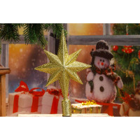 Макушка Т008 Звезда рождеств.25см золото (200)